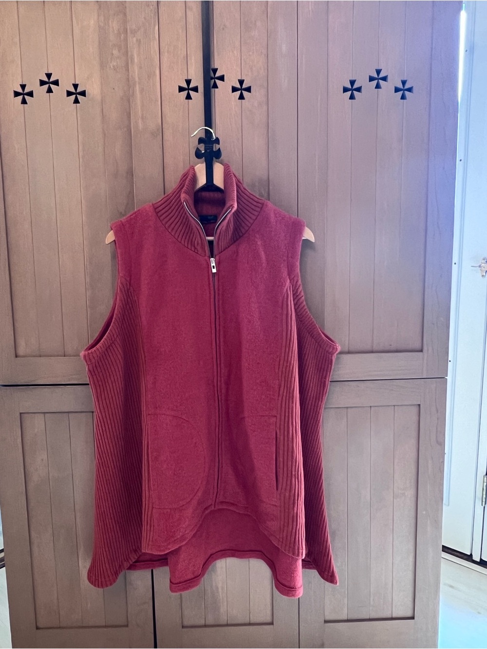 For Cynthia Woman Size 3X Zippered Wool Vest Burnt Orange Great for Fall